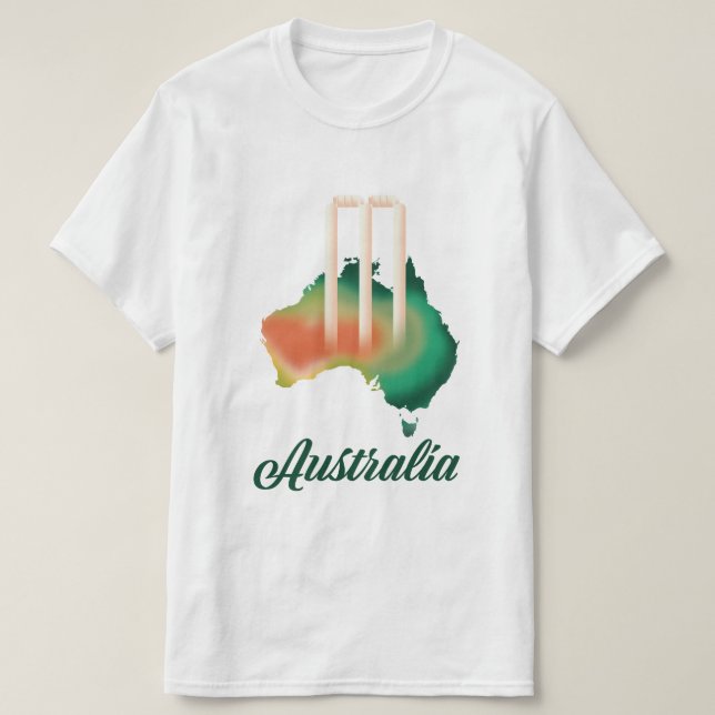 Australien Cricket karta. T Shirt (Design framsida)