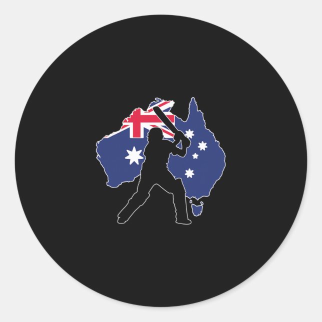 Australien Cricket  Runt Klistermärke (Framsida)