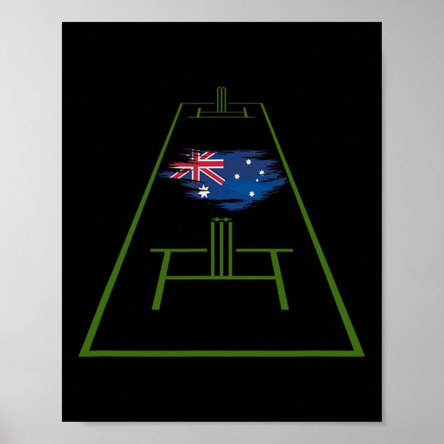 Australien Cricket Tröja Gul Cricket Australien  Poster (Framsidan)