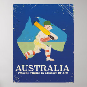 Australien Cricket Vintage resemål Poster