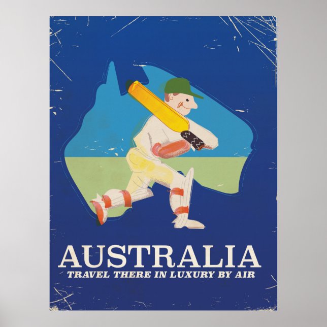 Australien Cricket Vintage resemål Poster (Framsidan)