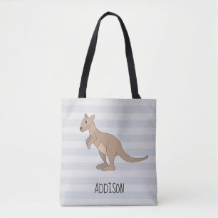 Australien Cute Kangaroo Doodle & Namn Kids Diaper Tygkasse
