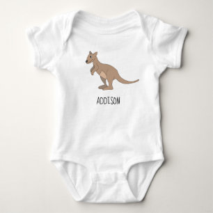 Australien Cute Kangaroo Doodle och Namn T Shirt