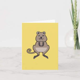 Australien - Cute QUOKKA - gult av djur med fara Kort