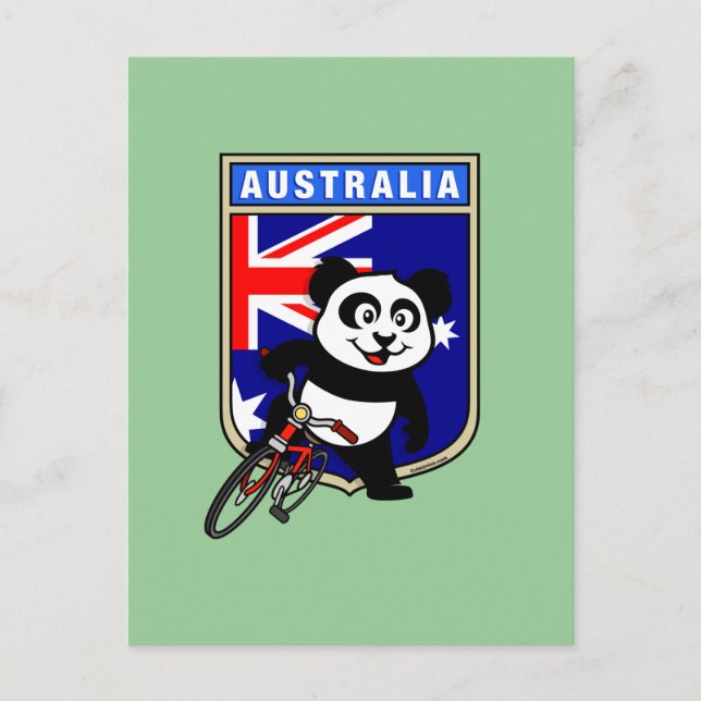 Australien Cycling Panda Vykort (Framsida)