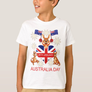 AUSTRALIEN DAG 26TH JANUARI, KÄNGURUR, BARN T SHIRT