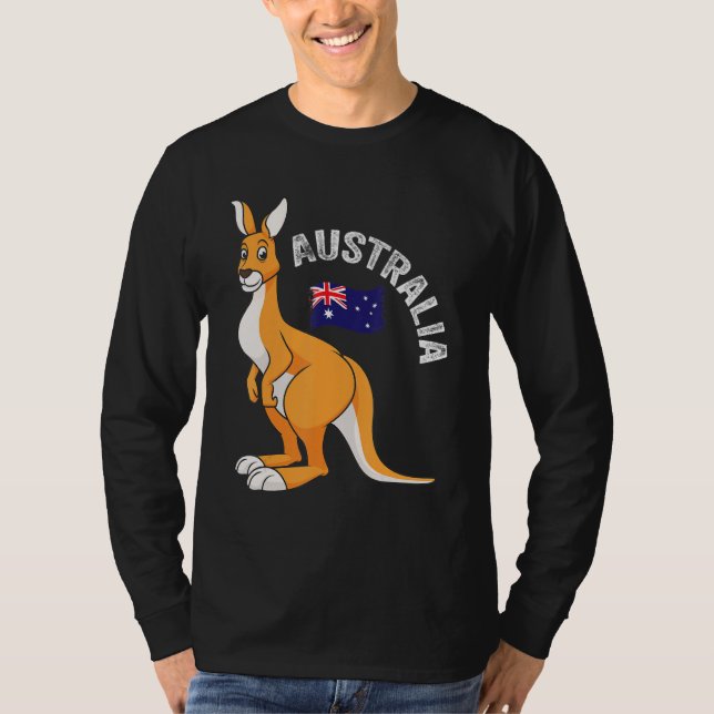 Australien-dagen för småbarnströja Rolig känguru A T Shirt (Framsida)