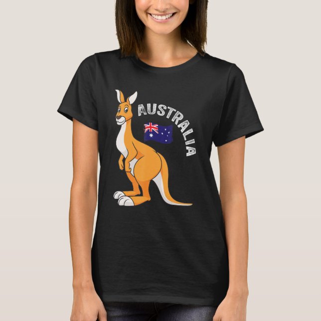 Australien-dagen för småbarnströja Rollig känguru  T Shirt (Framsida)