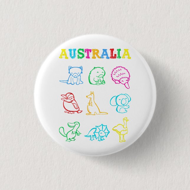 Australien dagens småbarnströja Roliga djur Austra Knapp (Framsida)
