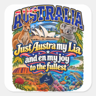 Australien dekal fyrkantigt klistermärke