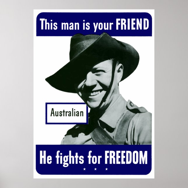 Australien - Den här mannen är din vän Poster (Framsidan)