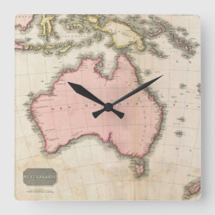 Australien & det södra västra Stillahavs- Fyrkantig Klocka