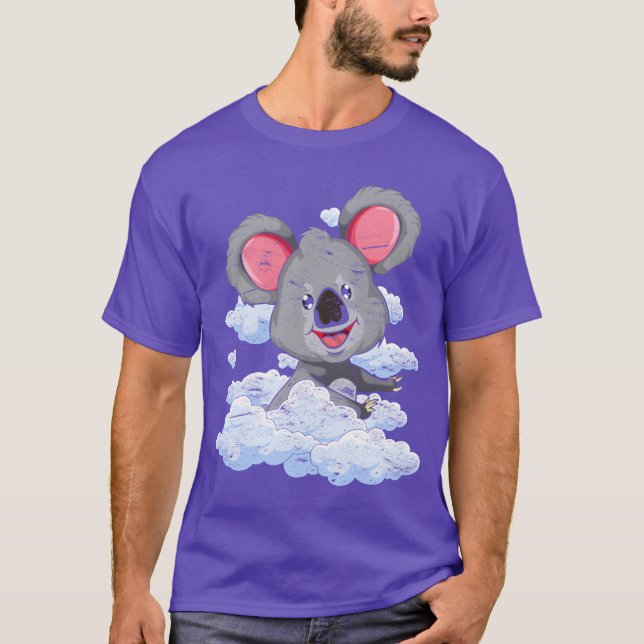 Australien djur djurpark djur present moln koala r t shirt (Framsida)