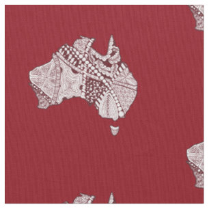 Australien Doodle Karta Art Souvenir Tyg