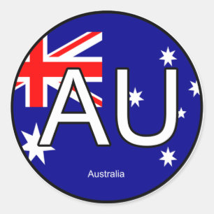 Australien Euro Sticker Runt Klistermärke