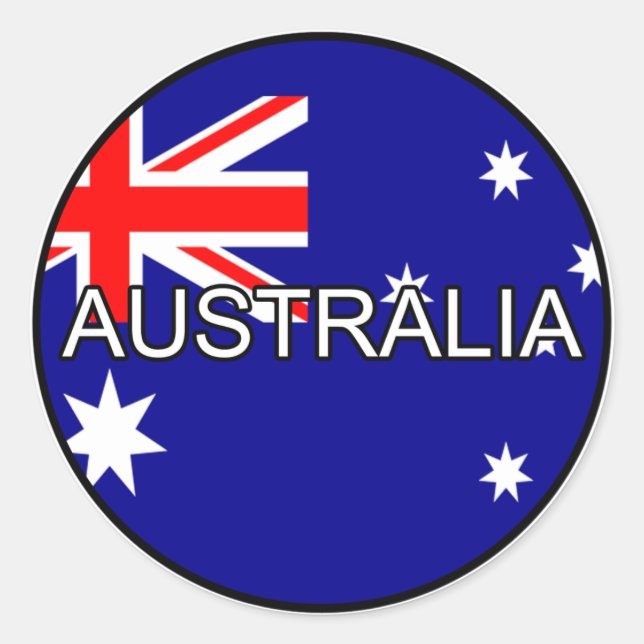Australien Euro Sticker Runt Klistermärke (Framsida)