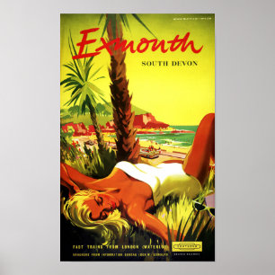 Australien Exmouth South Devon Vintage affisch