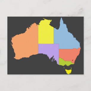 Australien Färg Karta, Australien Vykort