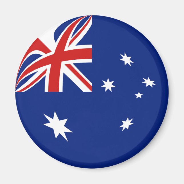 Australien Fisheye Flagga Magnet (Framsidan)
