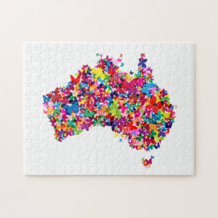 Australien fjärilskarta pussel