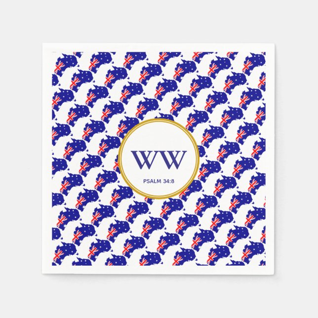 AUSTRALIEN FLAGG Firande Födelsedag Kulturfest Pappersservett (Framsidan)