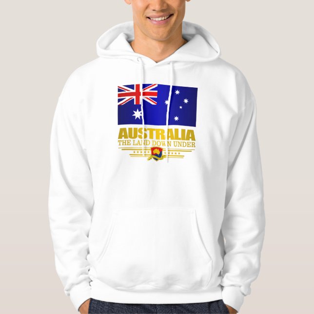 Australien Flagga 3 Tröja Med Luva (Framsida)