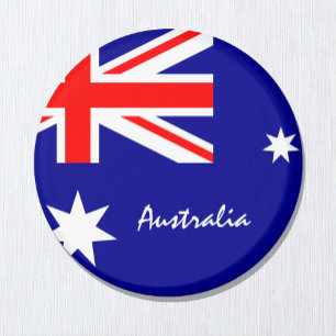 Australien flagga & Aussie - resa/sportfantaster Magnet