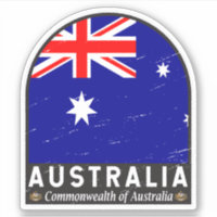 Australien Flagga Emblem Distress Vintage
