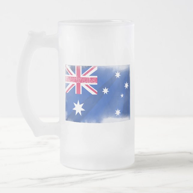 Australien Flagga Fadeout Frostat Ölglas (Vänster)