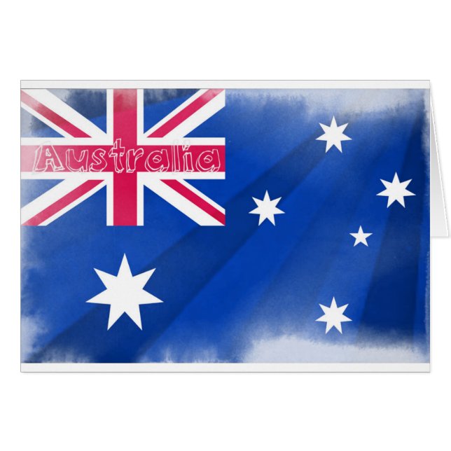 Australien Flagga Fadeout Hälsningskort (Framsidan Horizontal)