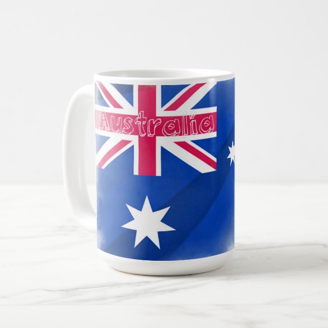 Australien Flagga Fadeout Kaffemugg (Framsida vänster)