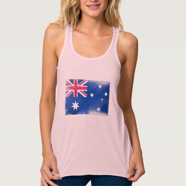 Australien Flagga Fadeout Linne Med Racerback (Framsida)