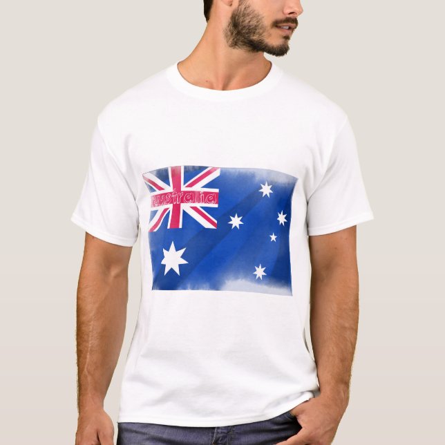 Australien Flagga Fadeout Tee Shirt (Framsida)