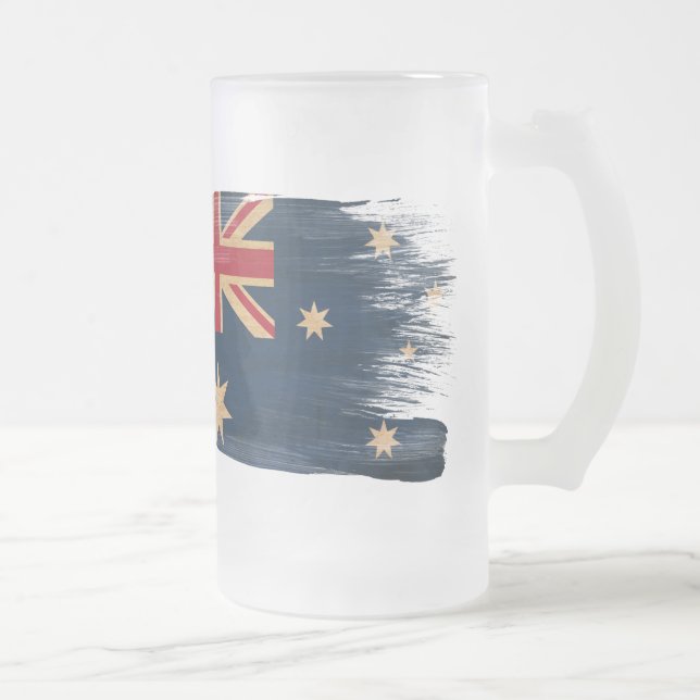 Australien flagga frostat ölglas (Höger)