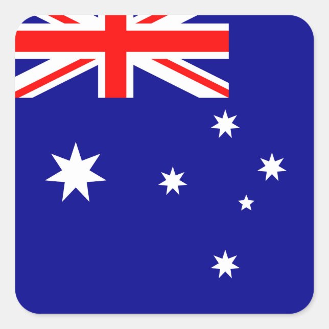 Australien Flagga Fyrkantigt Klistermärke (Framsida)