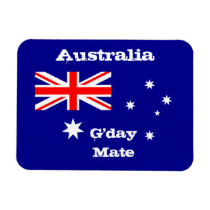 Australien flagga & G'day Mate, helgdag /sportfant Magnet