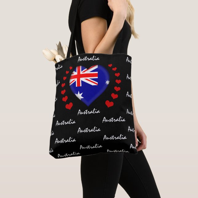 Australien Flagga, Heart, Aussie Flagga mode / spo Tygkasse (Närbild)