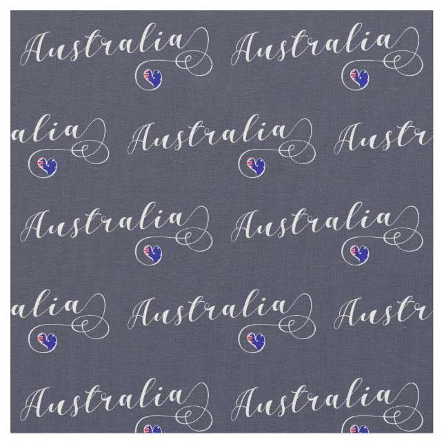 Australien Flagga Heart, Australian Design Tyg (Närbild)