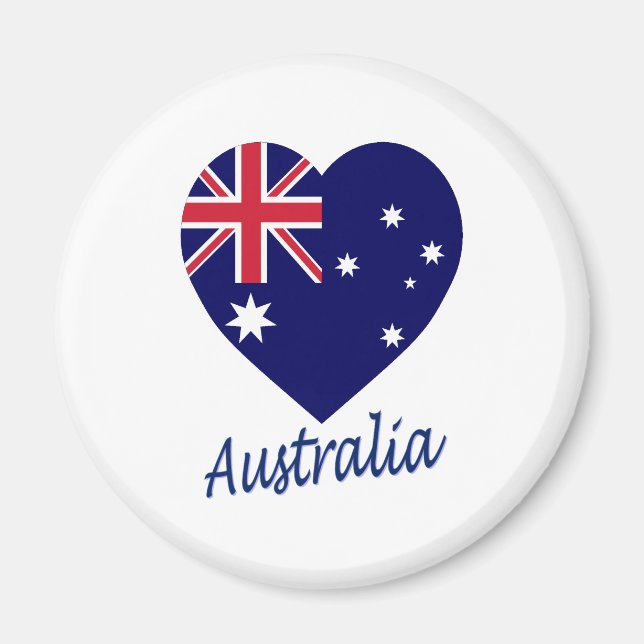 Australien Flagga Heart Magnet (Framsidan)