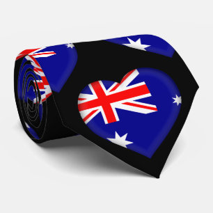 Australien Flagga Heart Mönster Neck Tie Slips