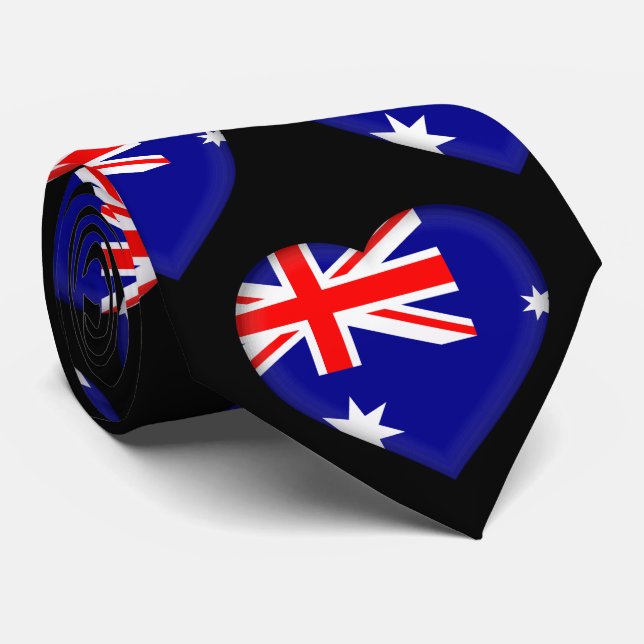 Australien Flagga Heart Mönster Neck Tie Slips (Rullad)