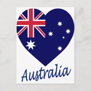 Australien Flagga Heart Vykort