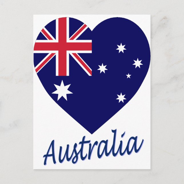Australien Flagga Heart Vykort (Framsida)
