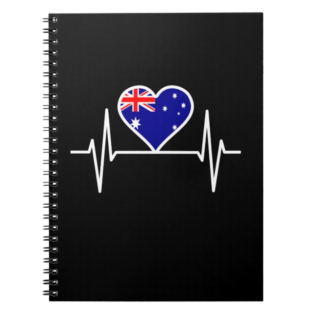 Australien Flagga Heartslag Anteckningsbok (Framsidan)