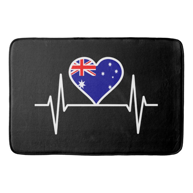 Australien Flagga Heartslag Badrumsmatta (Framsidan)