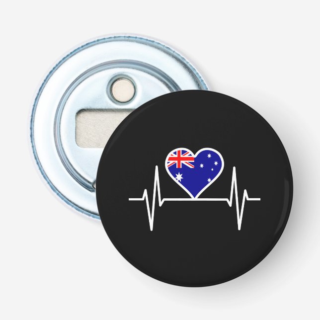 Australien Flagga Heartslag Flasköppnare (Framsidan)