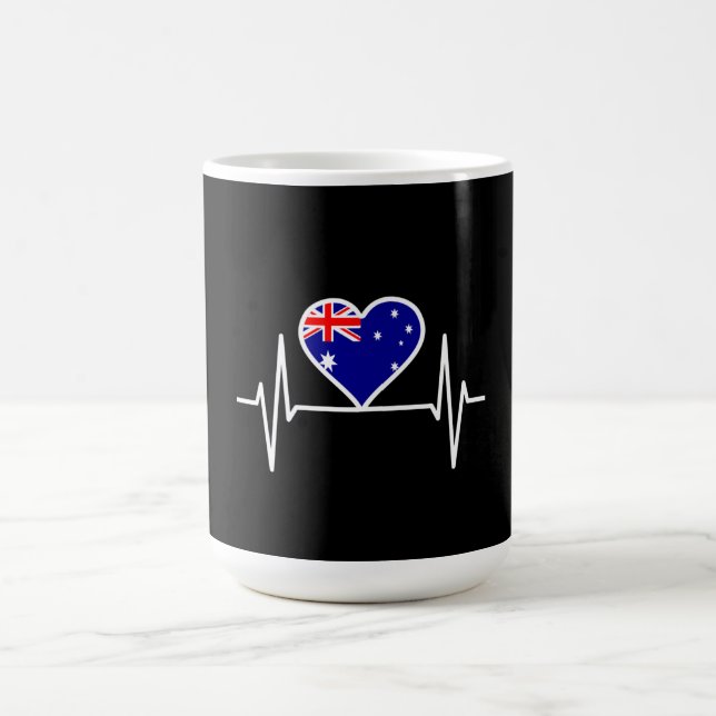 Australien Flagga Heartslag Kaffemugg (Center)