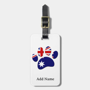 Australien Flagga Hund Paw-utskrift Bagagebricka