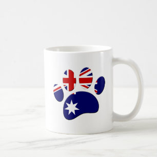 Australien Flagga Hund Paw-utskrift Kaffemugg