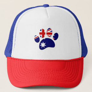 Australien Flagga Hund Paw-utskrift Keps